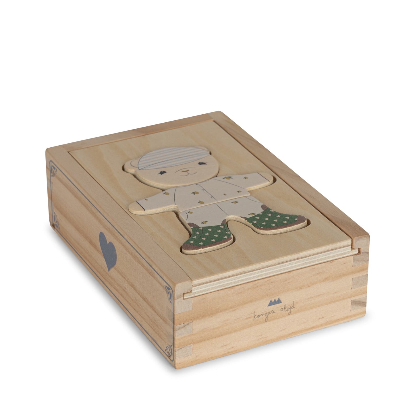 HOUTEN TEDDY AANKLEEDPUZZEL FSC - blauw