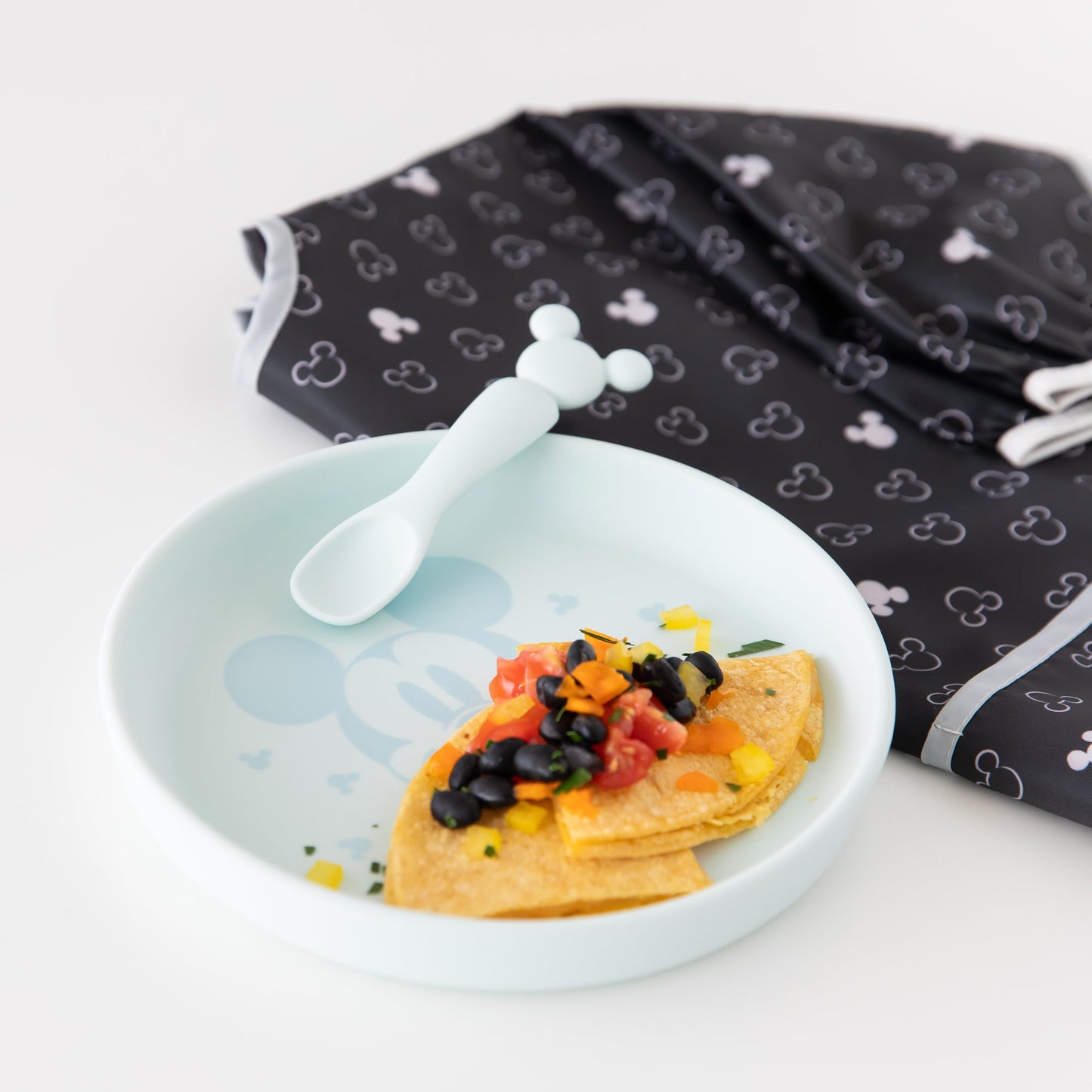Siliconen bord + lepelset: Disney Mickey Mouse
