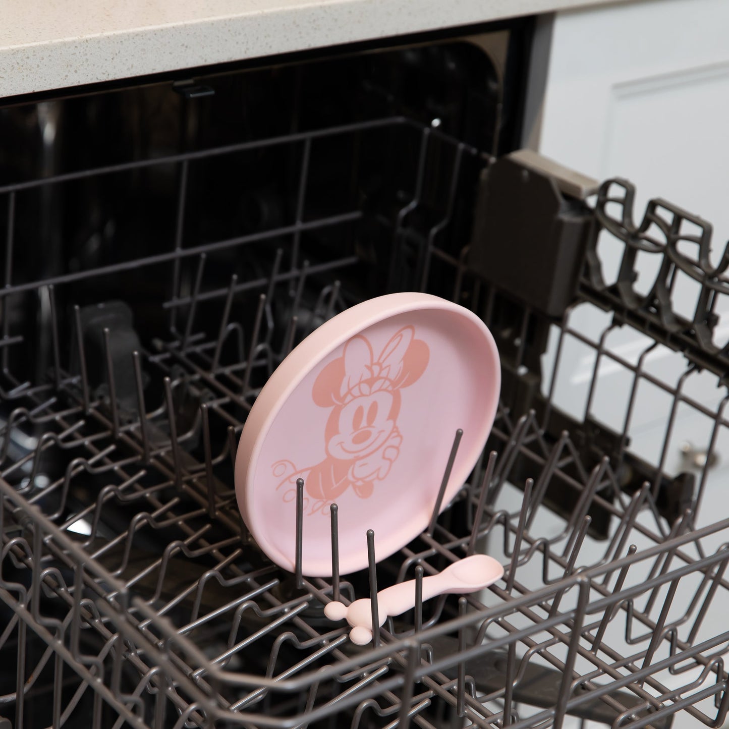 Siliconen bord + lepelset: Disney Minnie Mouse