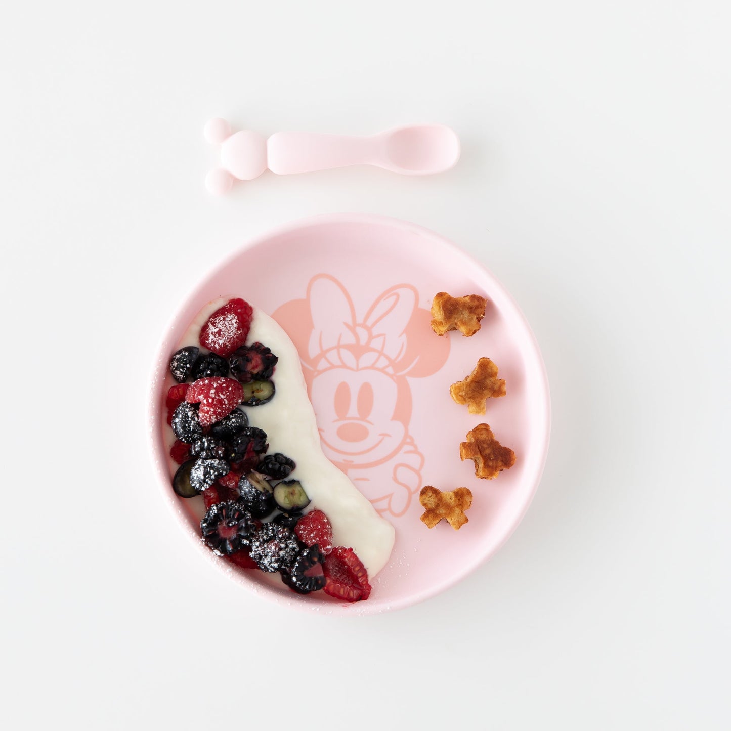 Siliconen bord + lepelset: Disney Minnie Mouse