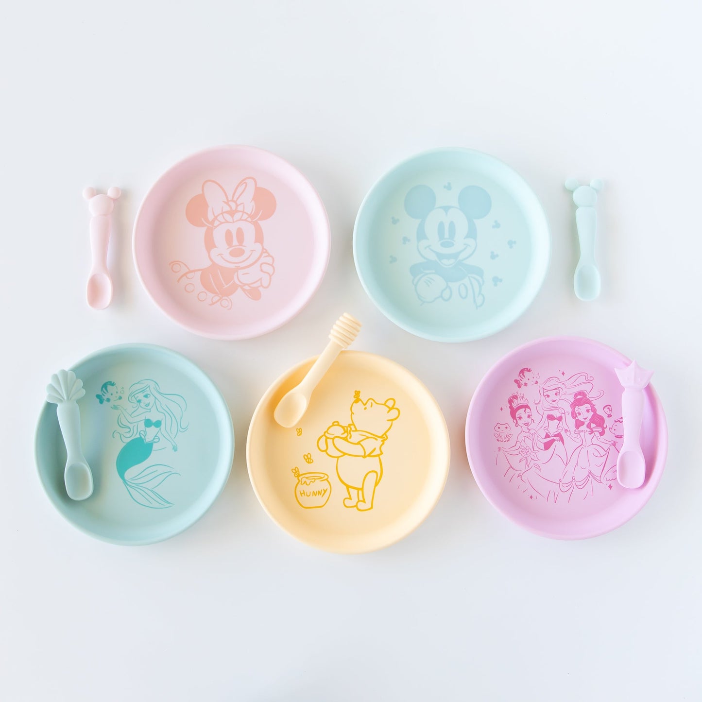 Siliconen bord + lepelset: Disney Minnie Mouse