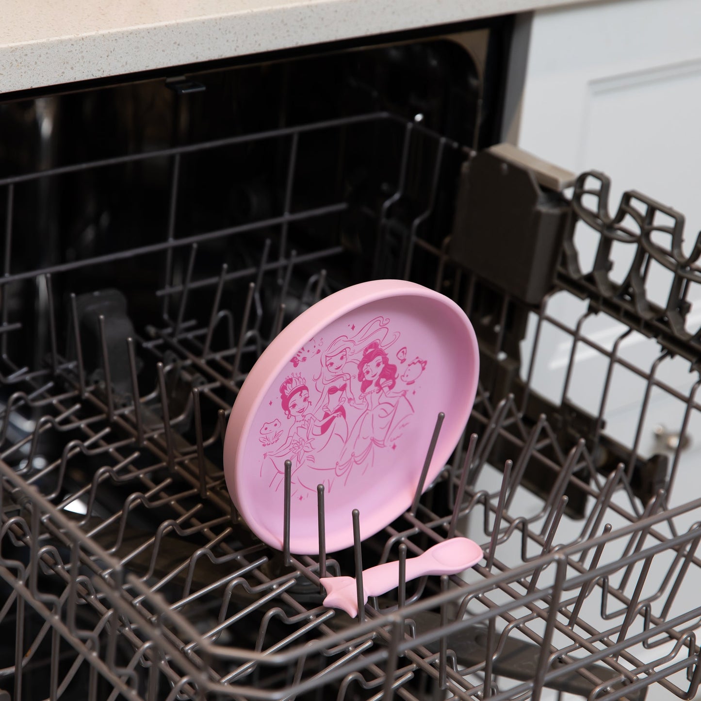 Siliconen bord + lepelset: Disney Princess