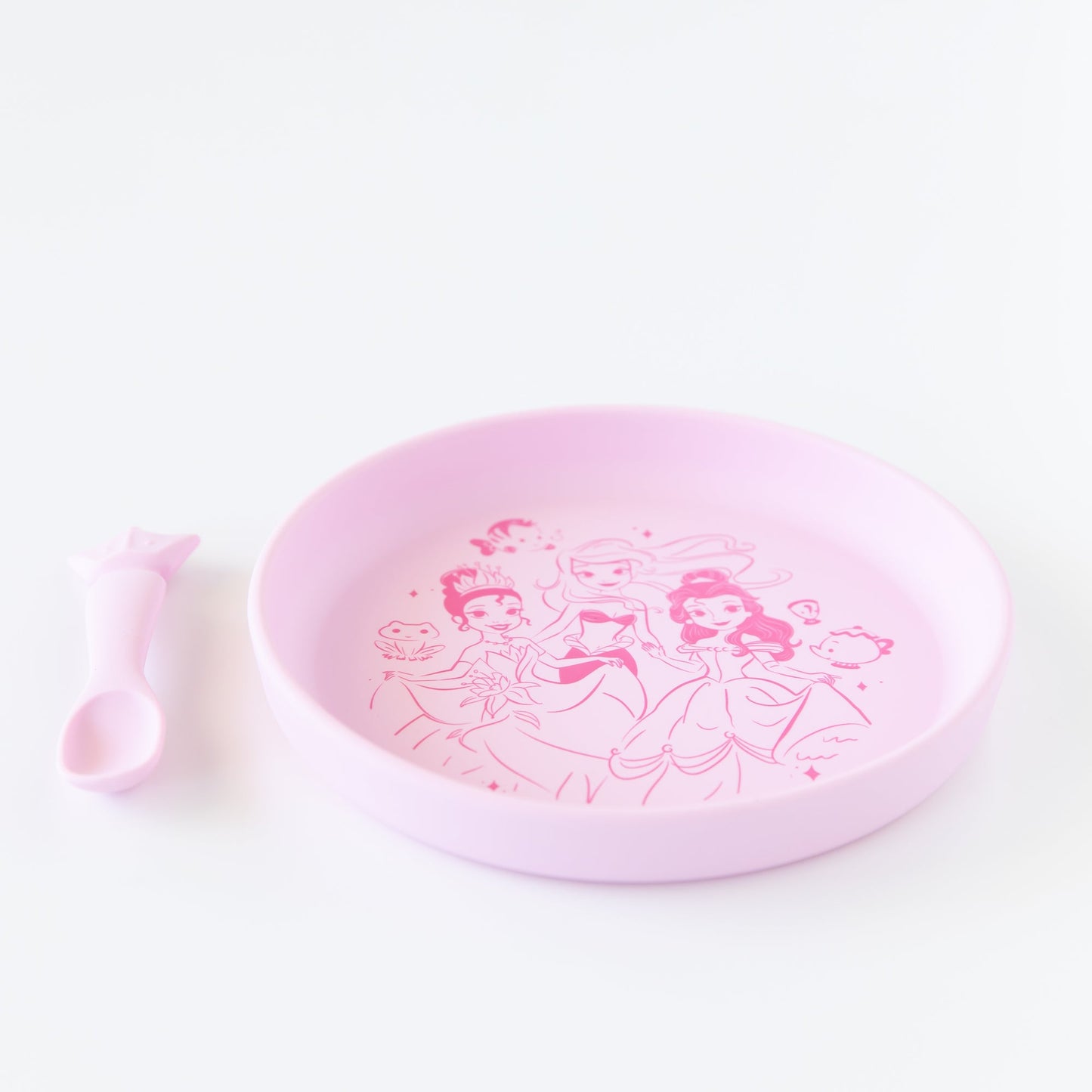 Siliconen bord + lepelset: Disney Princess