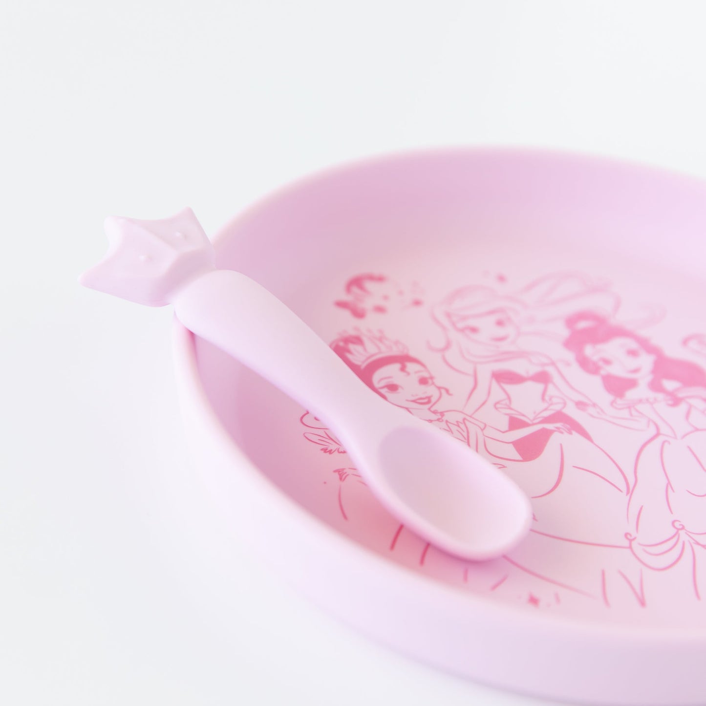 Siliconen bord + lepelset: Disney Princess