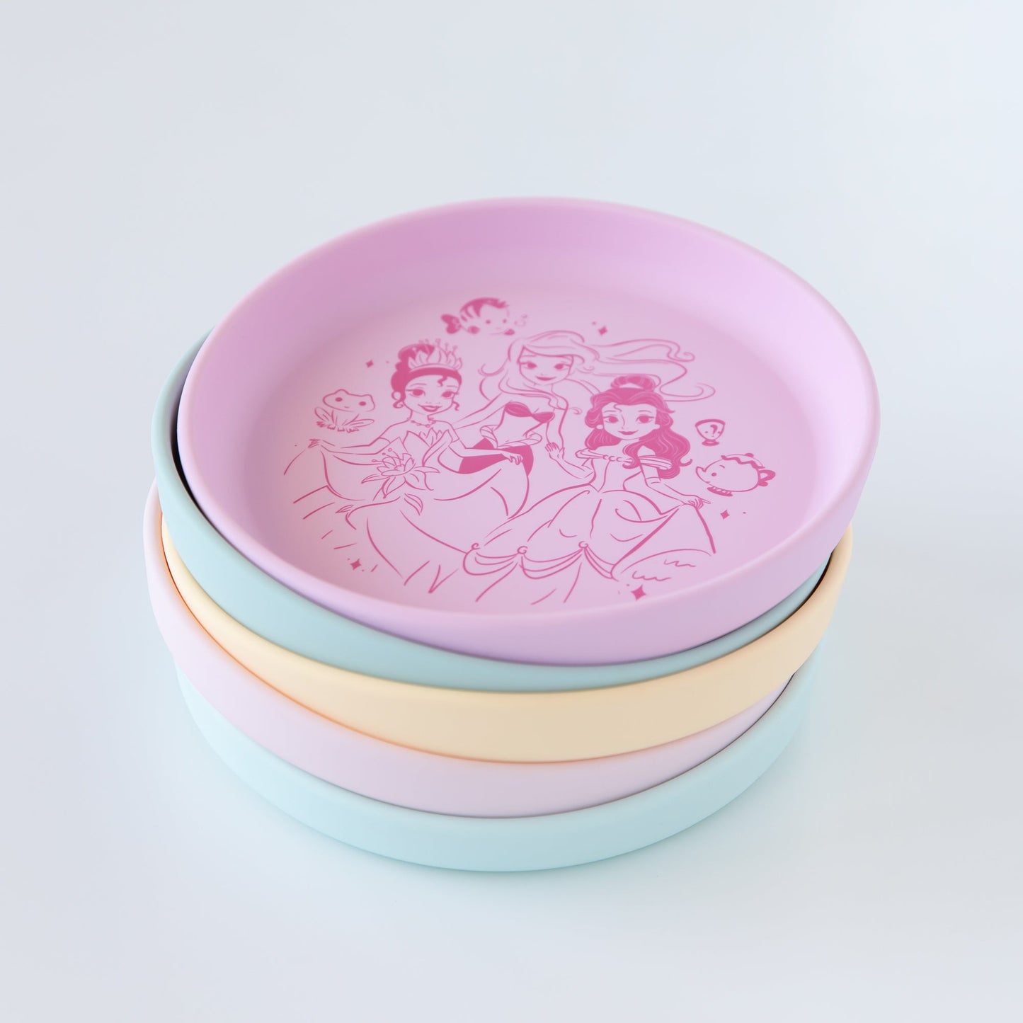 Siliconen bord + lepelset: Disney Princess