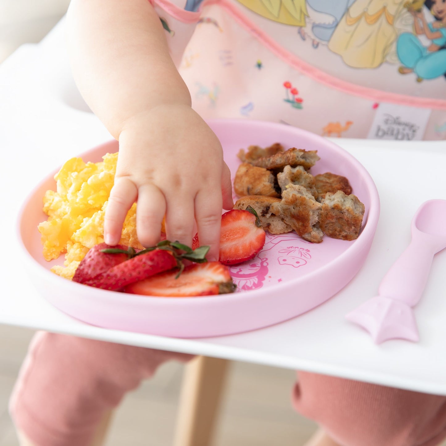 Siliconen bord + lepelset: Disney Princess