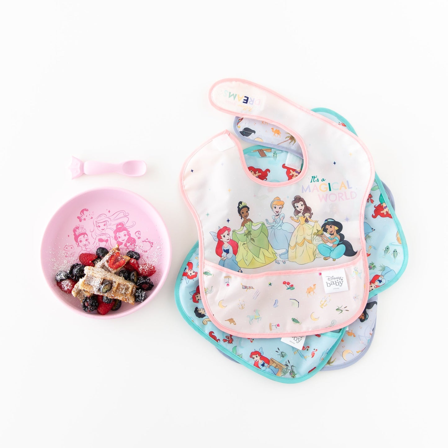 Siliconen bord + lepelset: Disney Princess