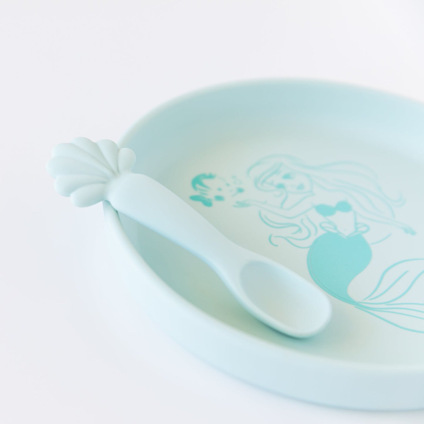Siliconen bord + lepelset: Disneyprinses Ariel