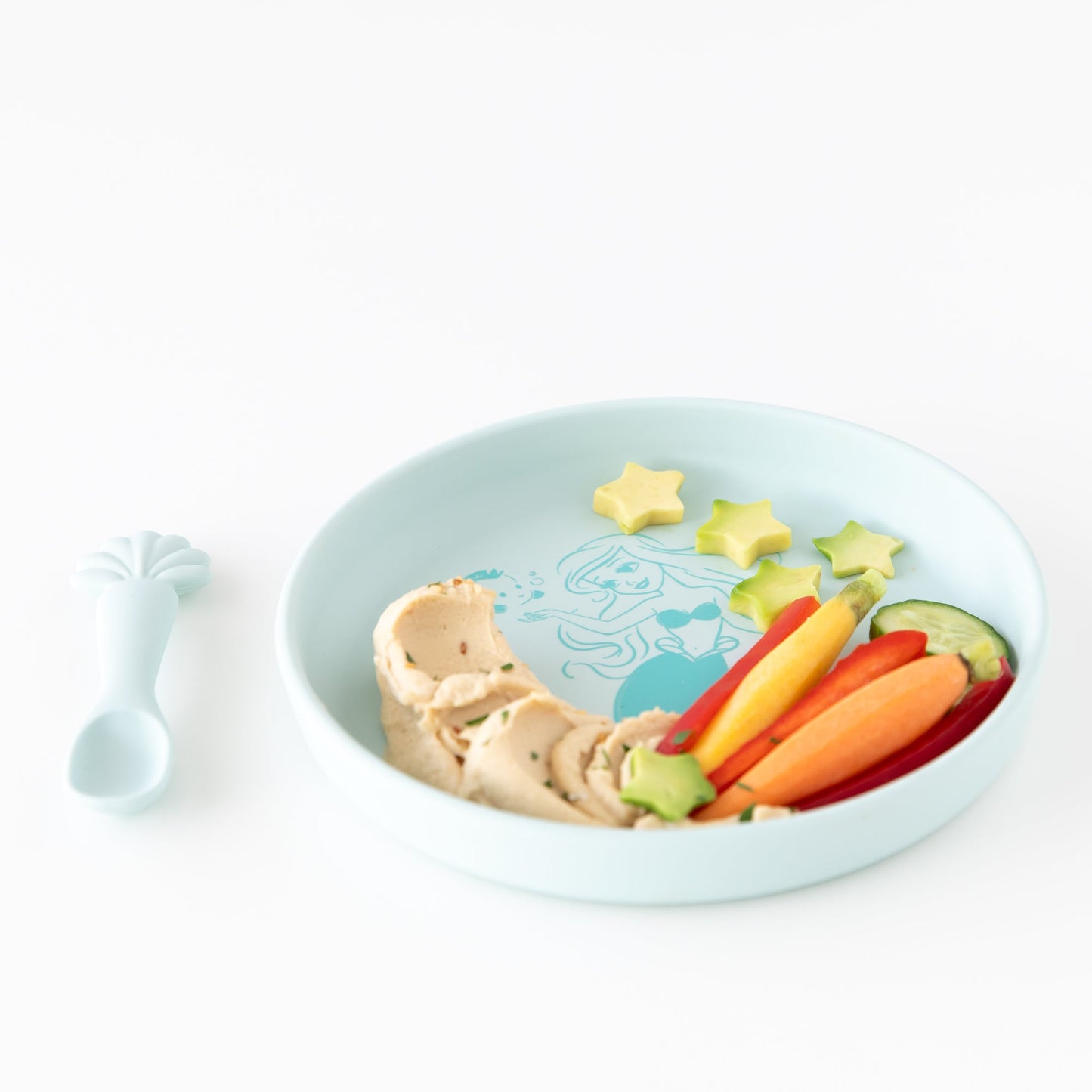 Siliconen bord + lepelset: Disneyprinses Ariel