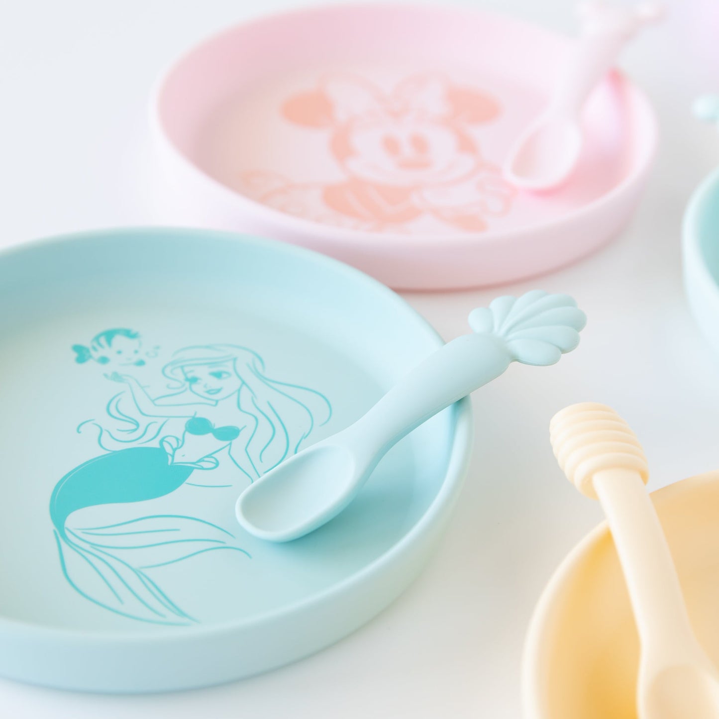 Siliconen bord + lepelset: Disneyprinses Ariel