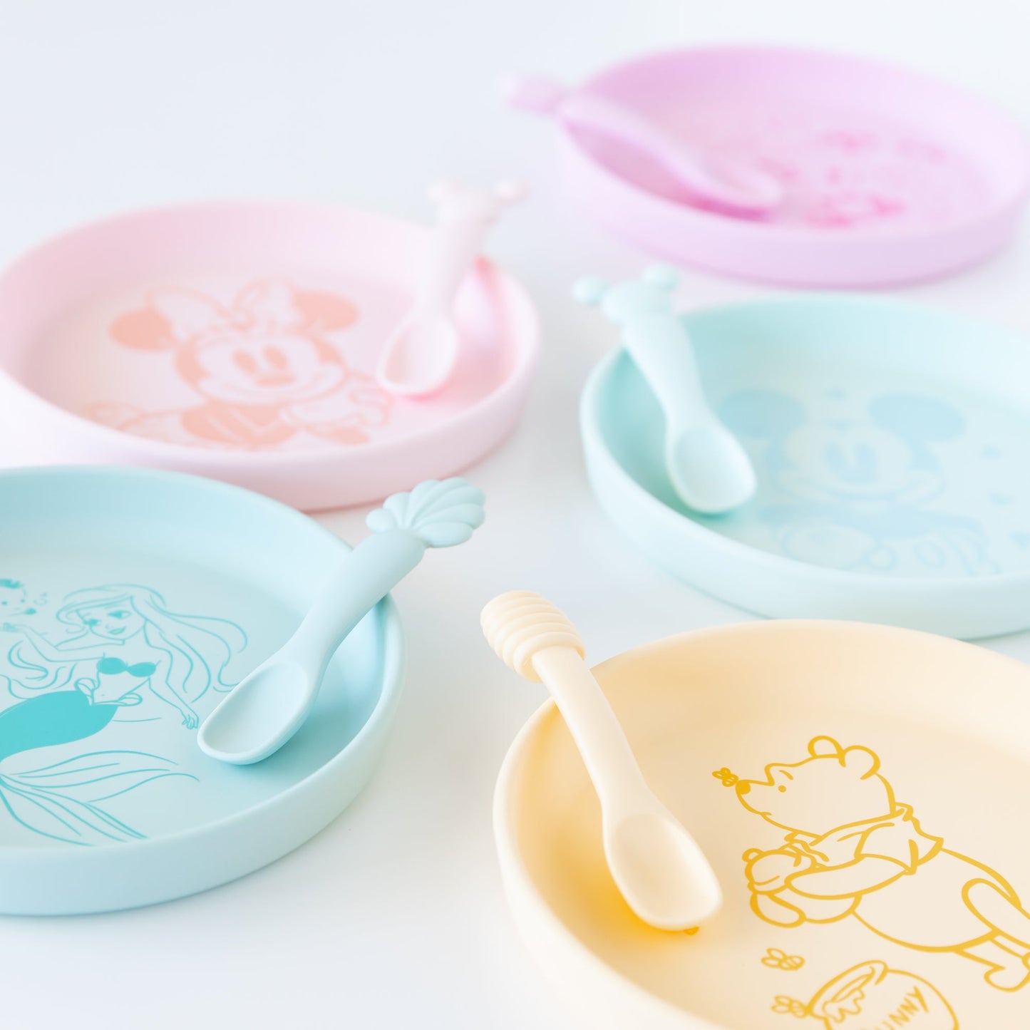 Siliconen bord + lepelset: Disney Winnie de Poeh