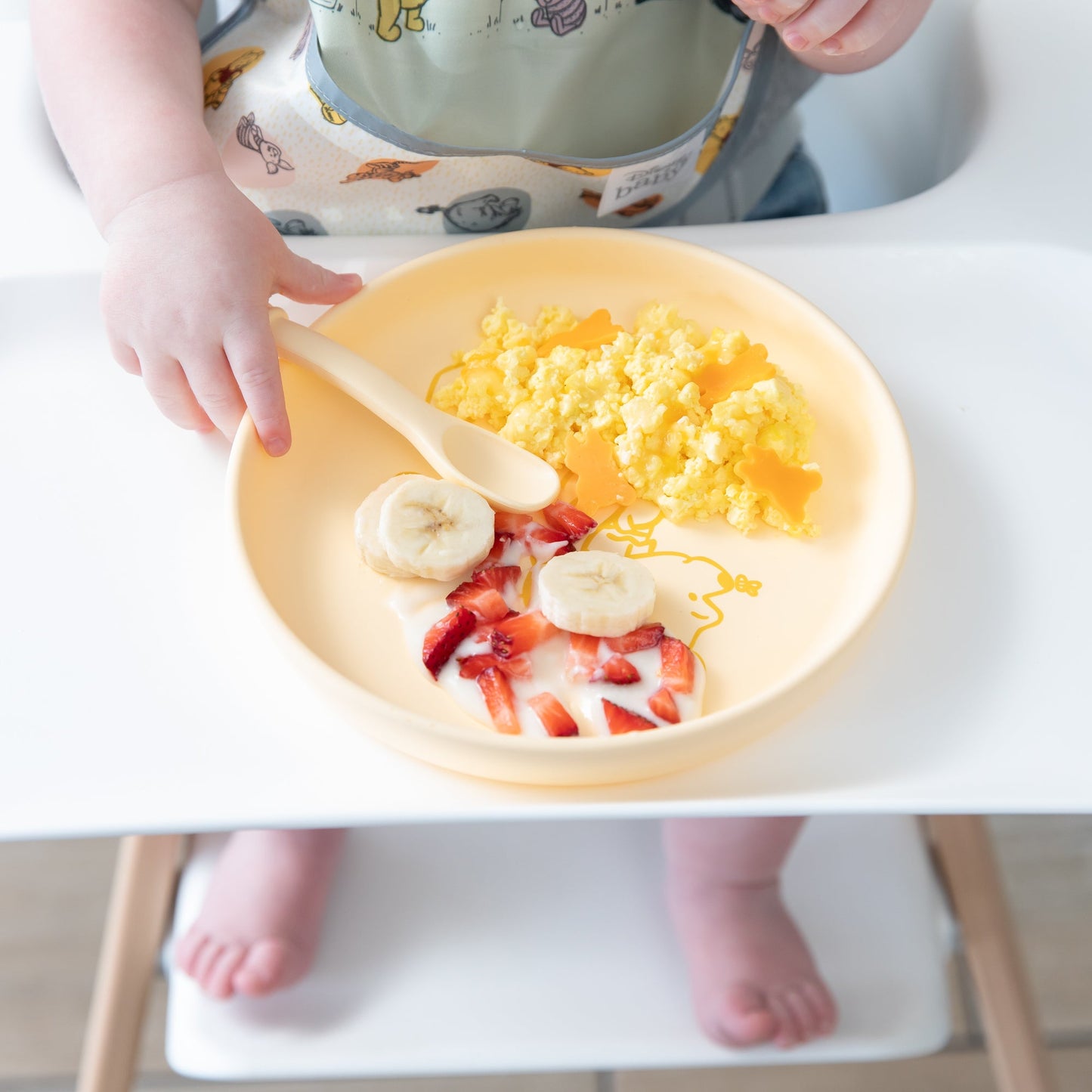 Siliconen bord + lepelset: Disney Winnie de Poeh