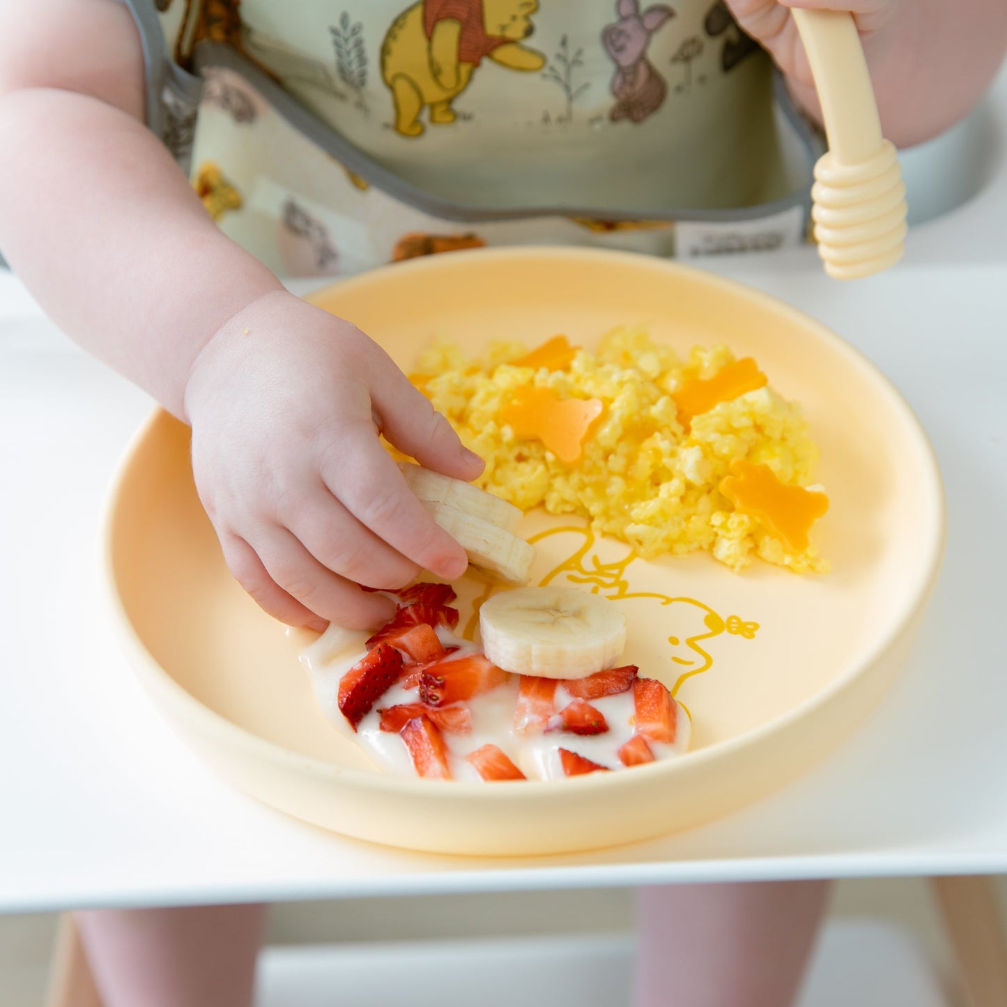 Siliconen bord + lepelset: Disney Winnie de Poeh