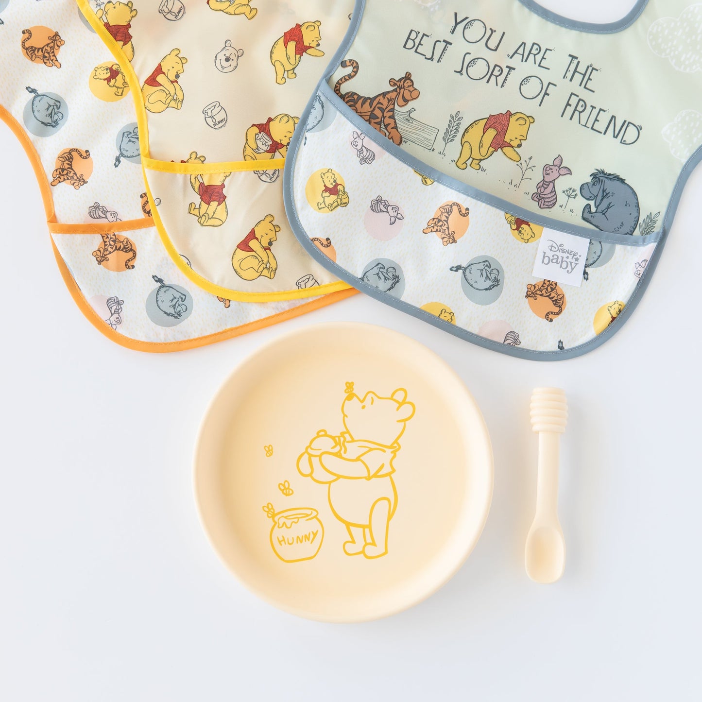 Siliconen bord + lepelset: Disney Winnie de Poeh