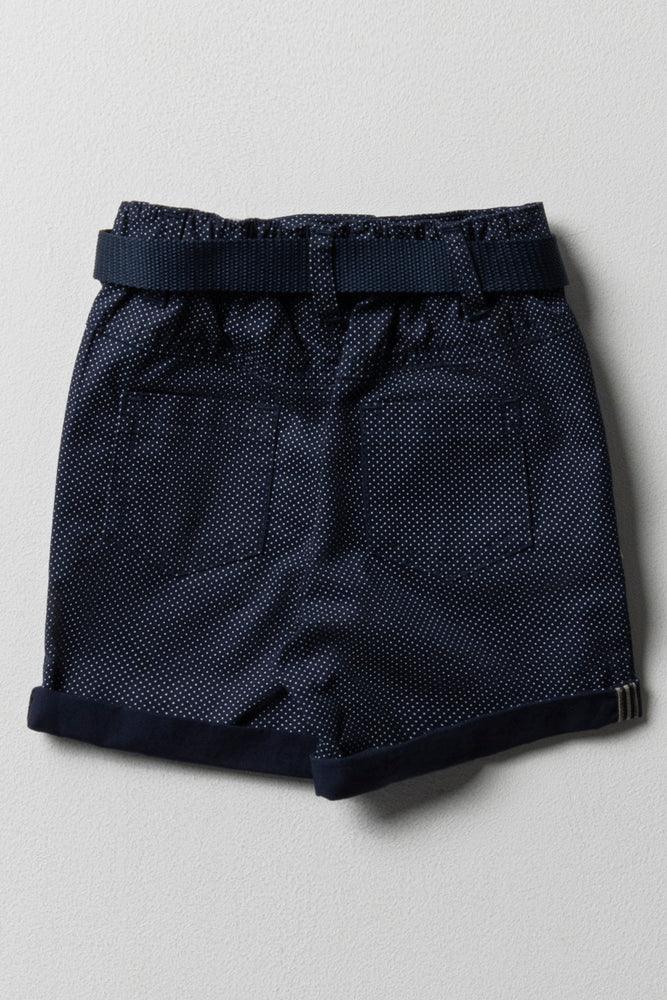 Belted Chino Shorts Navy