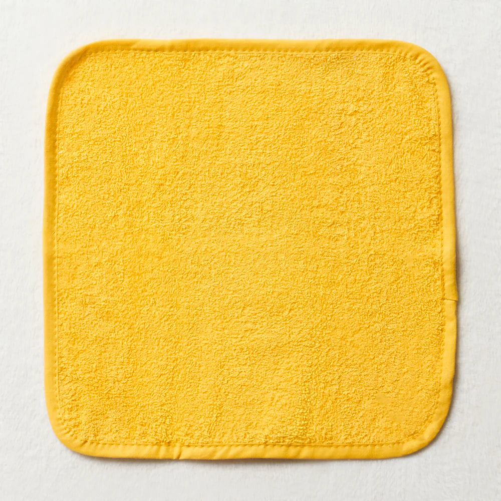3 Pack Face Cloths White, Yellow & Green