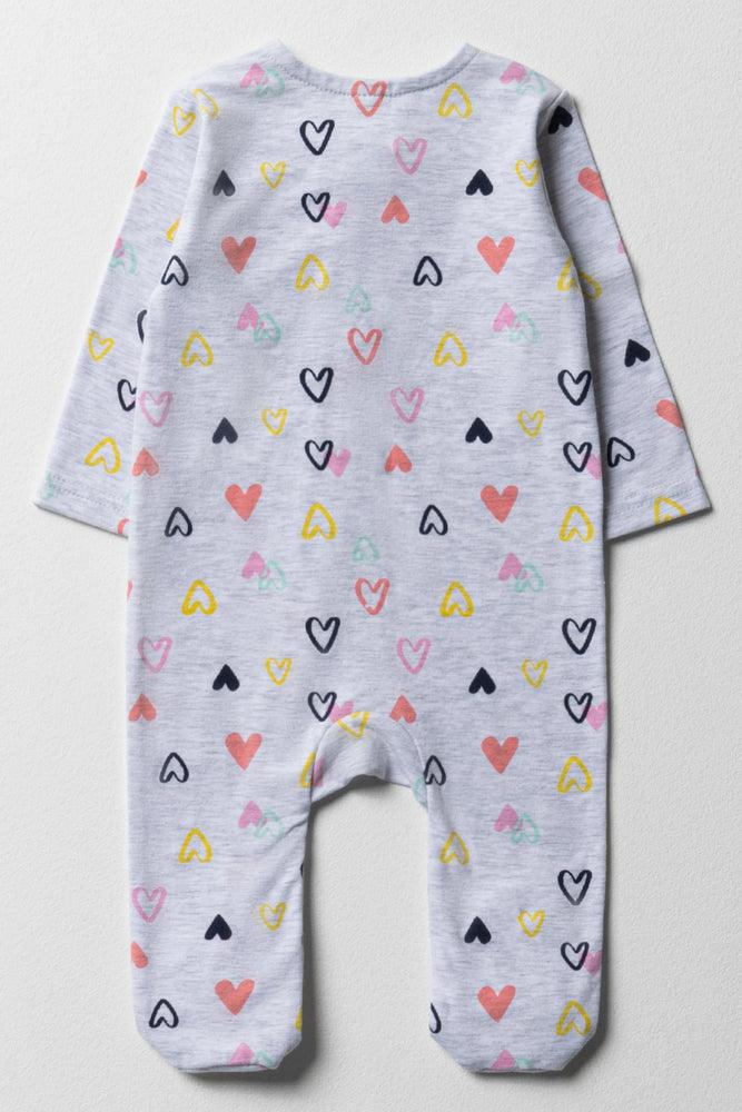 Heart Babygrow Grey