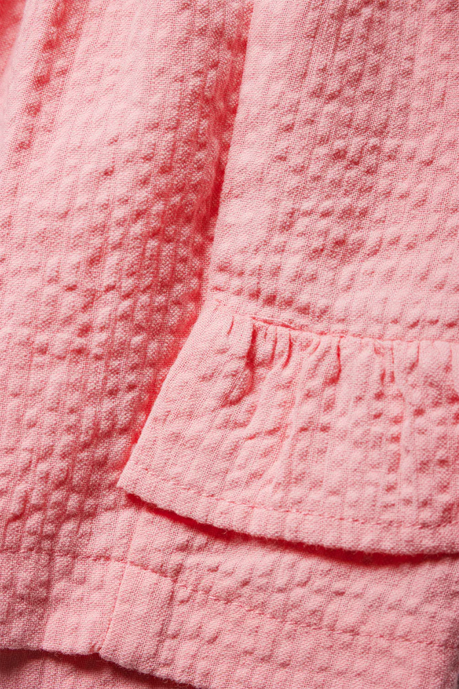 Seersucker Shorts Frilled Peach