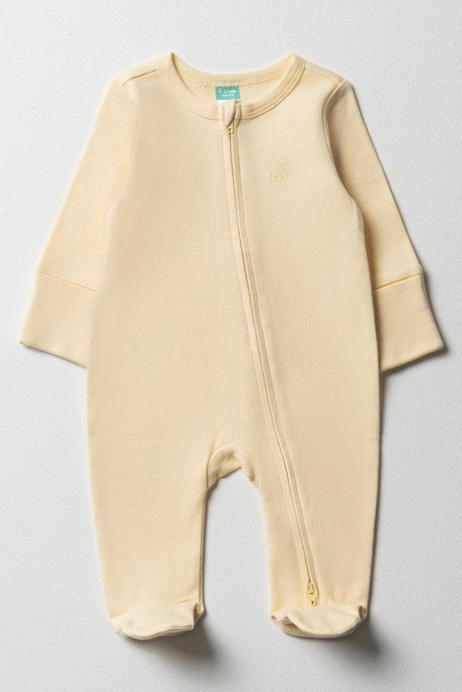 Zip Through Babygrow Yellow