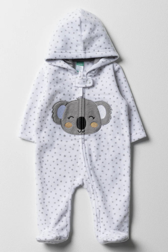 Microfleece Babygrow White