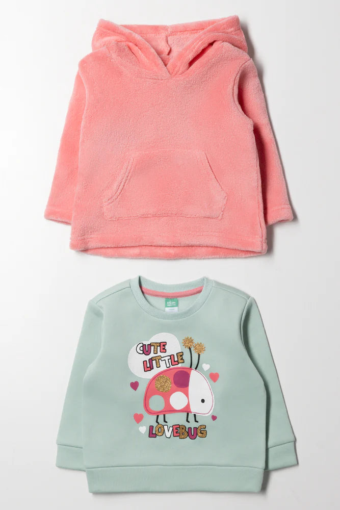 2 Pack Tracktops Green And Pink