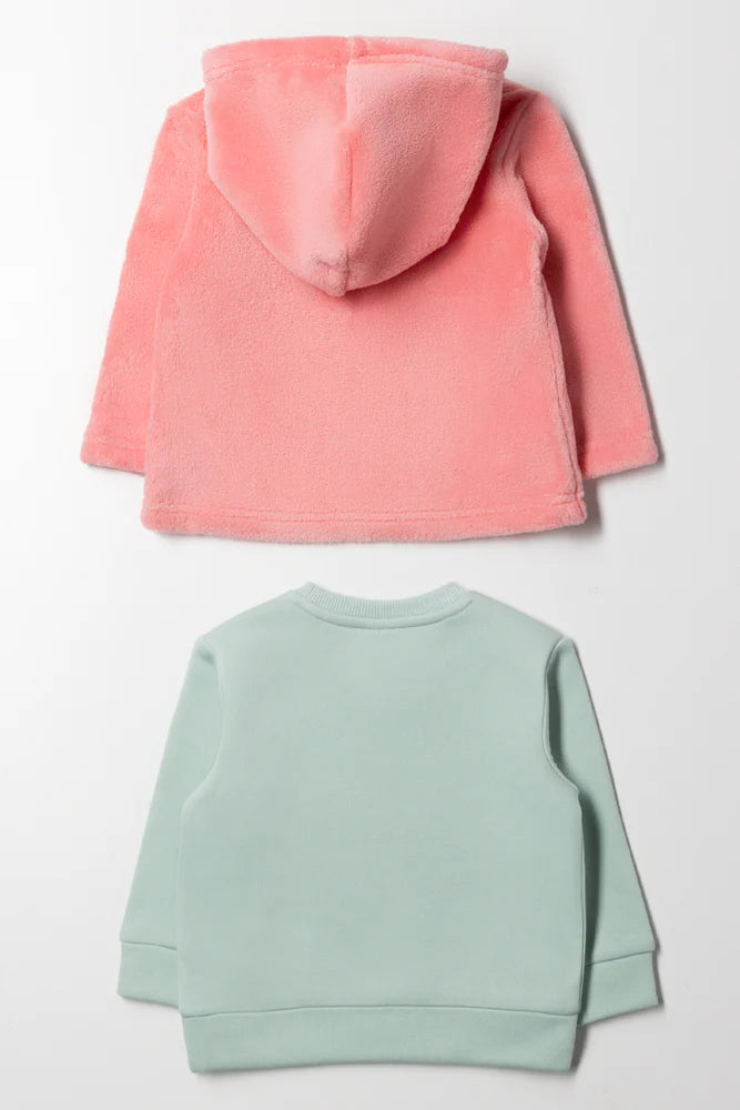 2 Pack Tracktops Green And Pink
