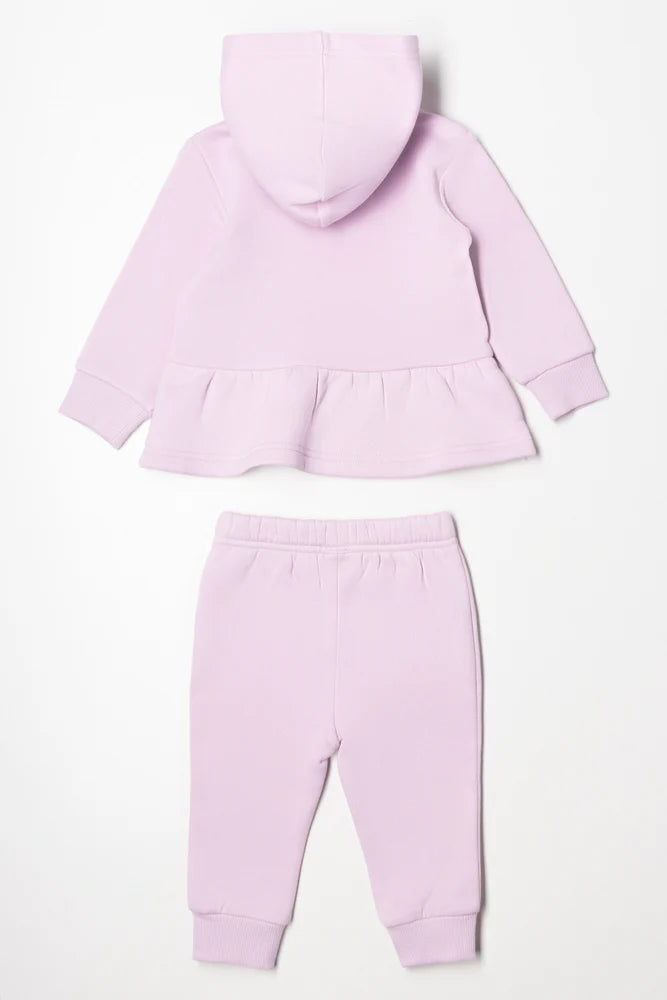 Hooded Peplum Tracksuit Lilac