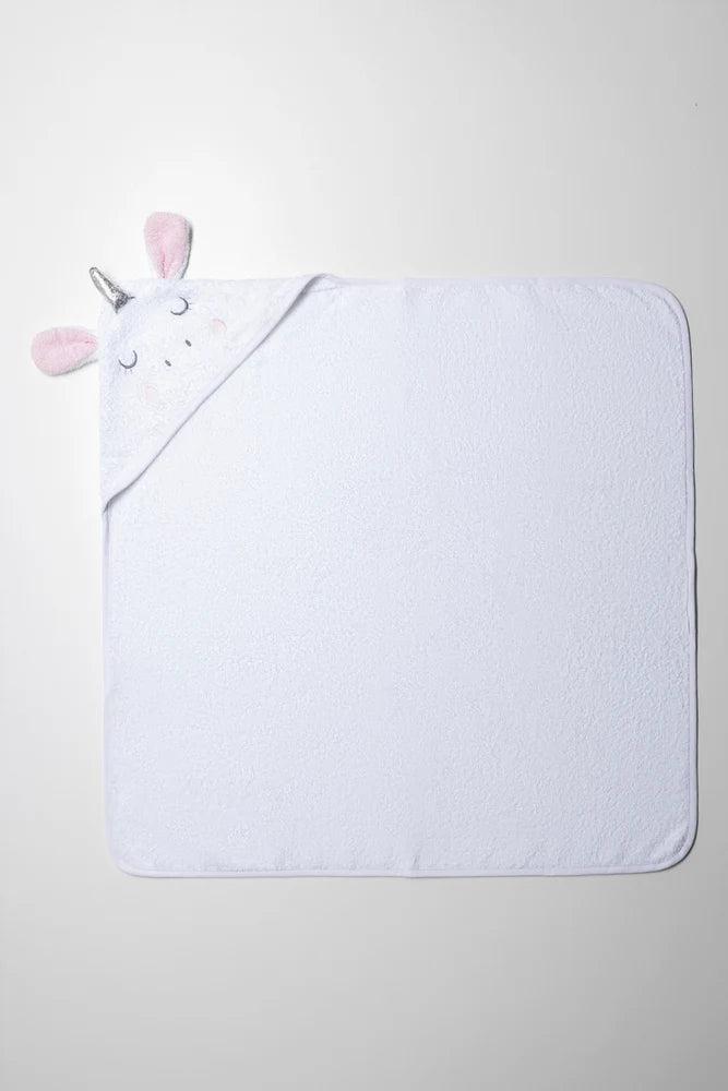 2-delige eenhoornhanddoek wit