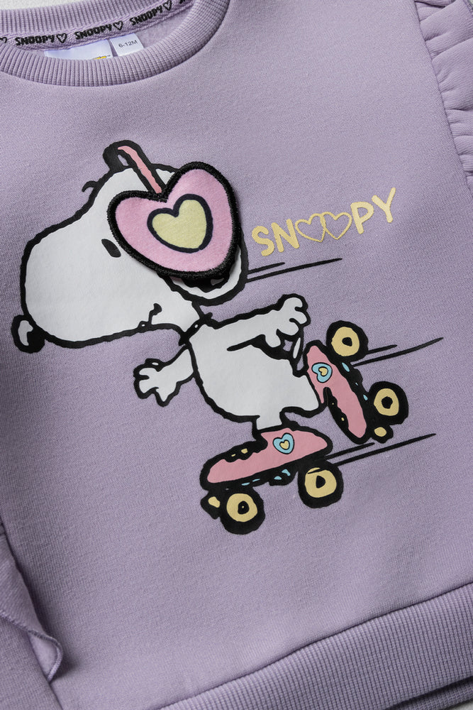 Snoopy Styled Tracktop Fleece Lila