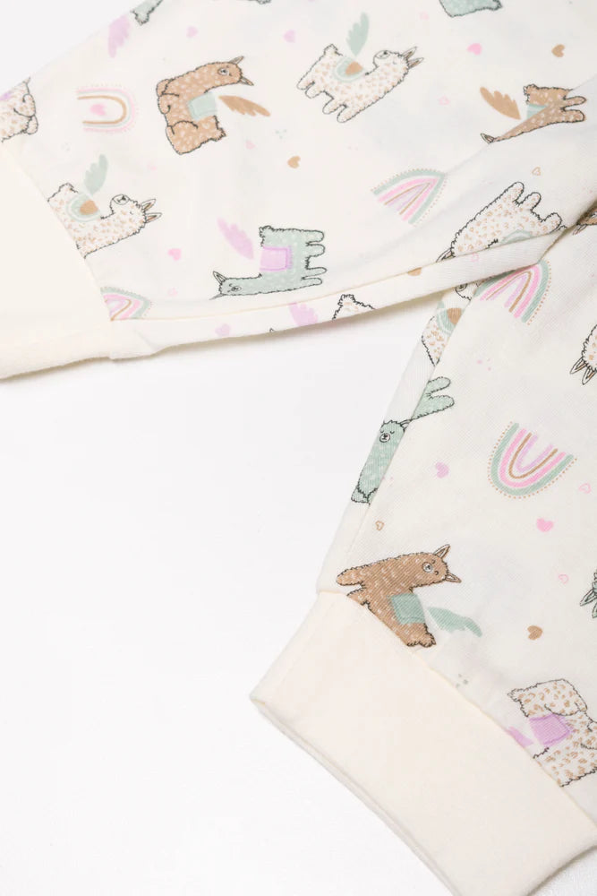 2-pack pyjama met lange mouwen, roze en wit