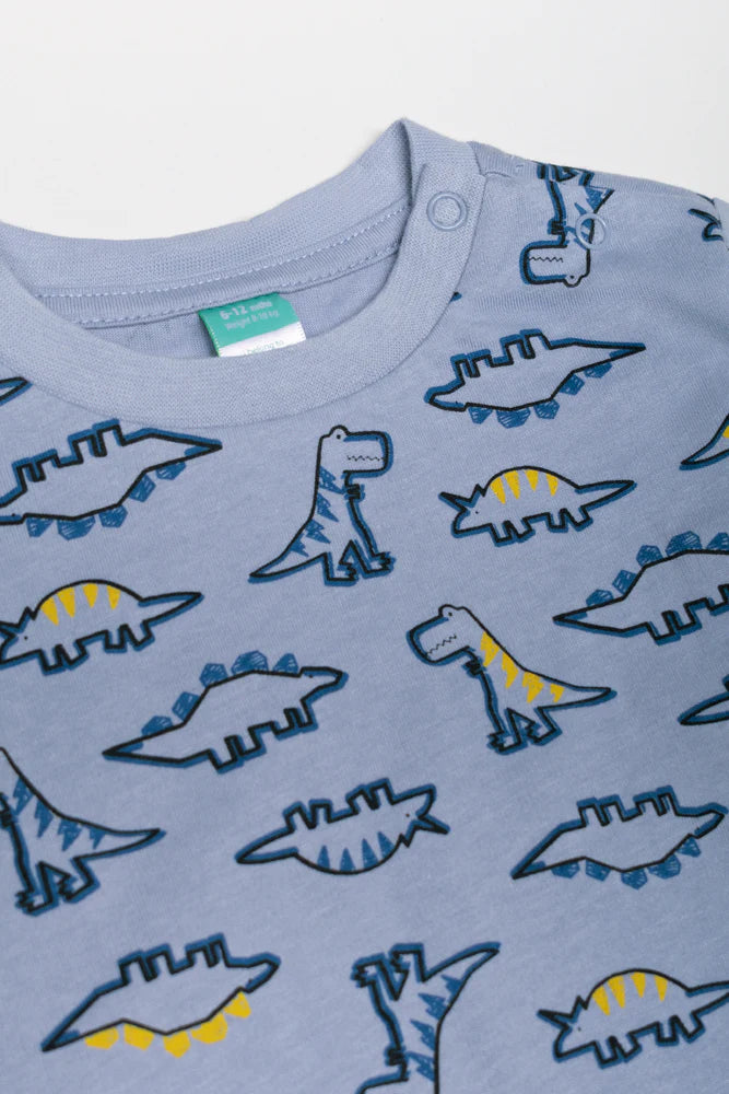 2-pack Dino pyjamaset blauw