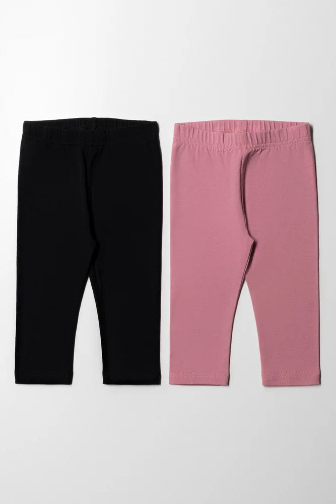 2-pack leggings roze