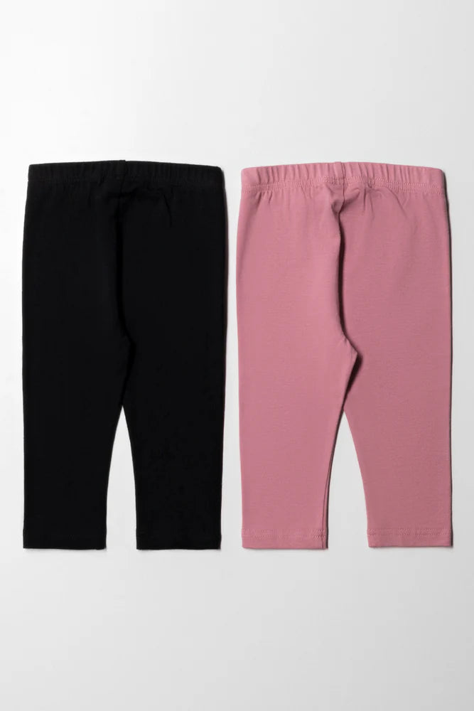 2-pack leggings roze