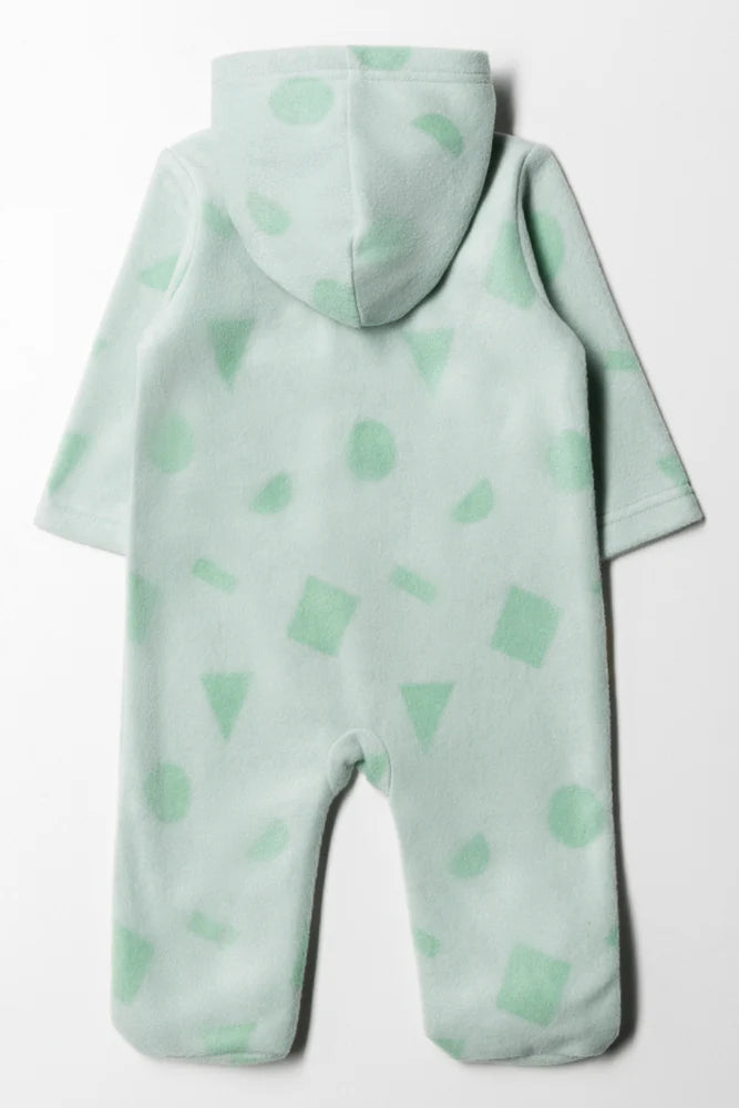 Giraffe Microfleece Baby-grow Green