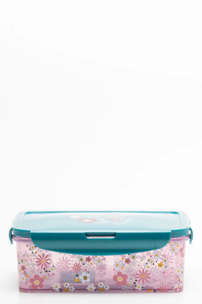 Mickey Rectangular Clip Lunchbox Light Blue