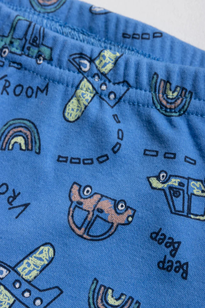 Auto 3-delige set jongen grijs melange & blauw