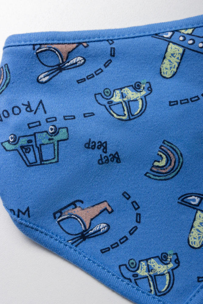 Auto 3-delige set jongen grijs melange & blauw