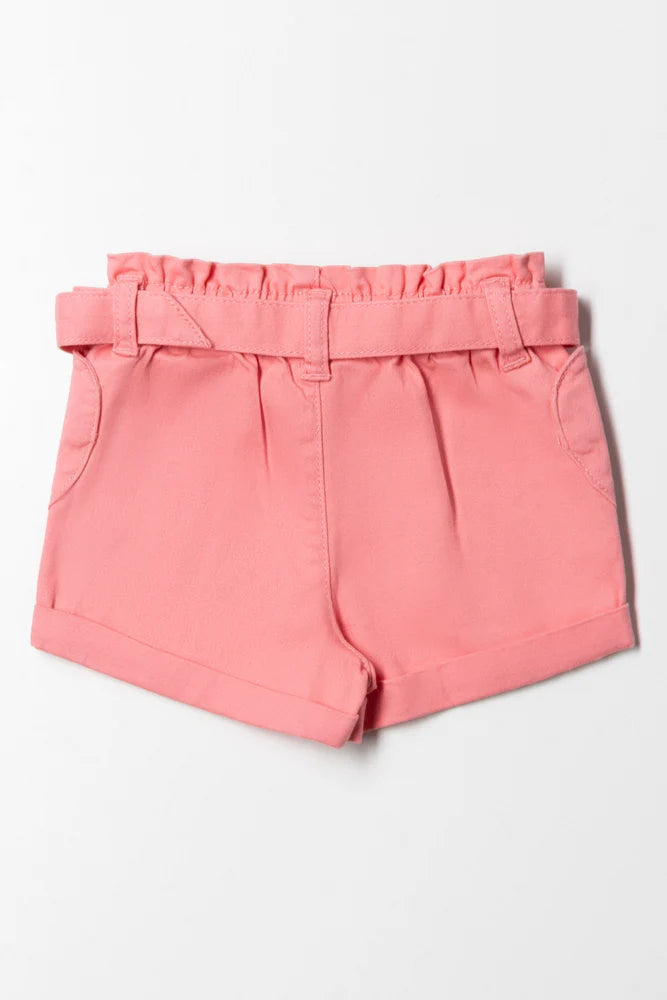 Twill Short With Heart Pockets Pink