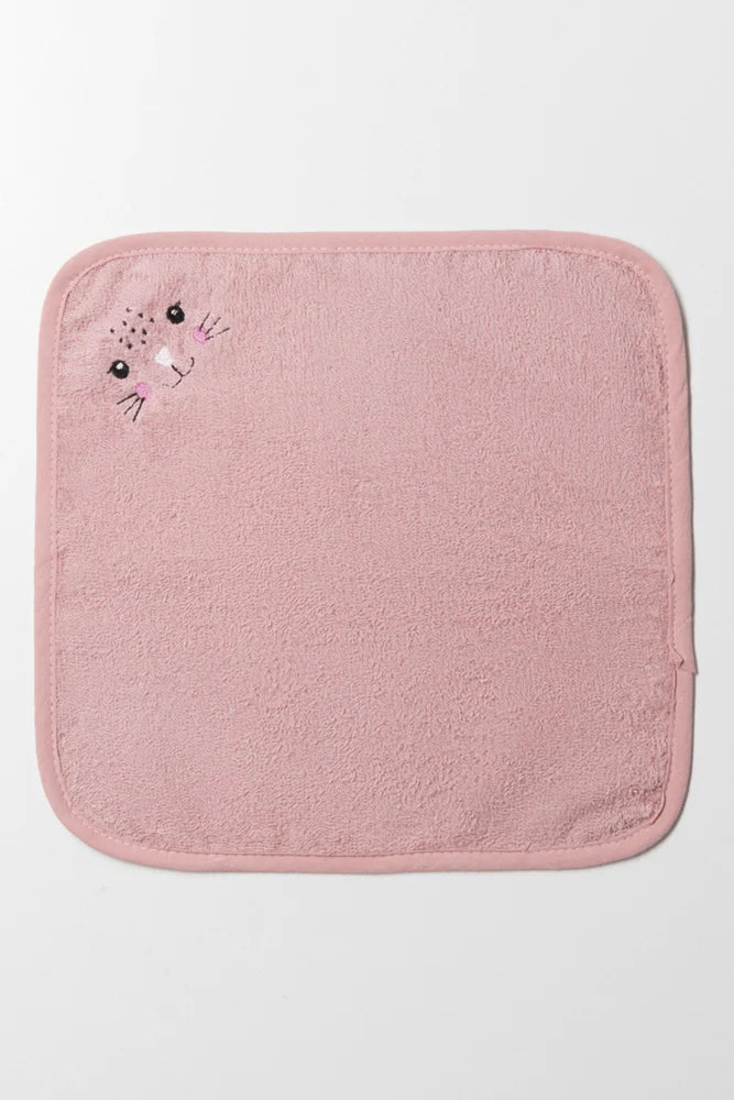 2 Piece Bunny Towel Set Pink