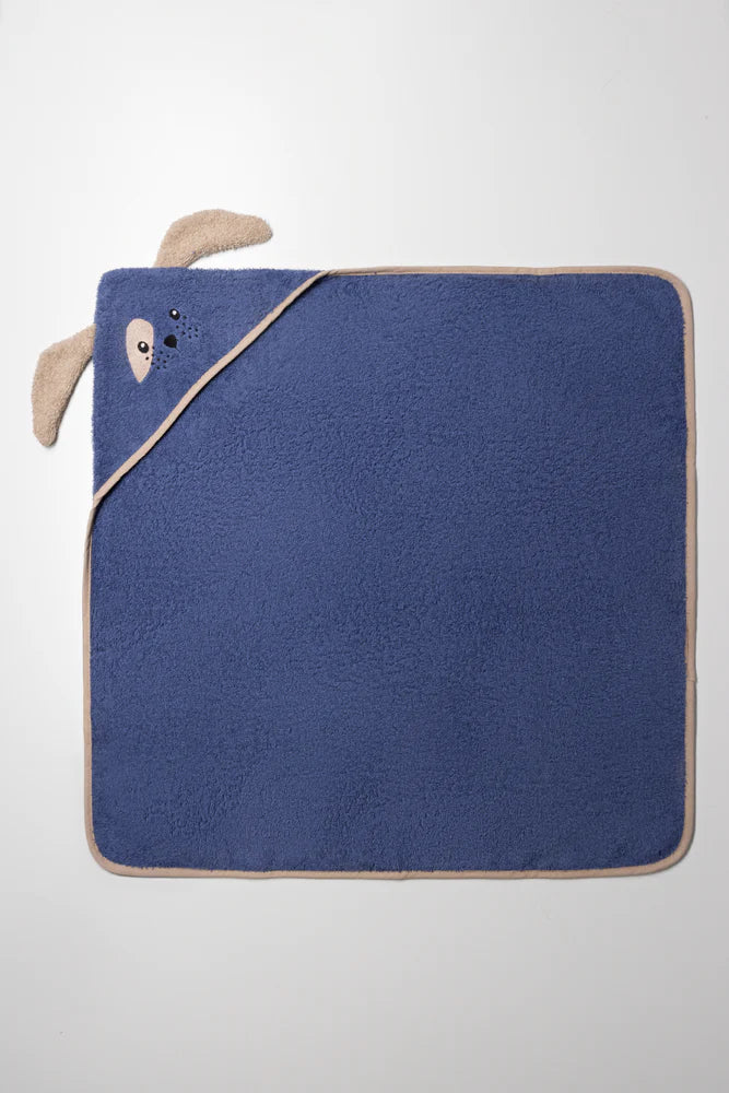 2 Piece Puppy Towel Set Blue