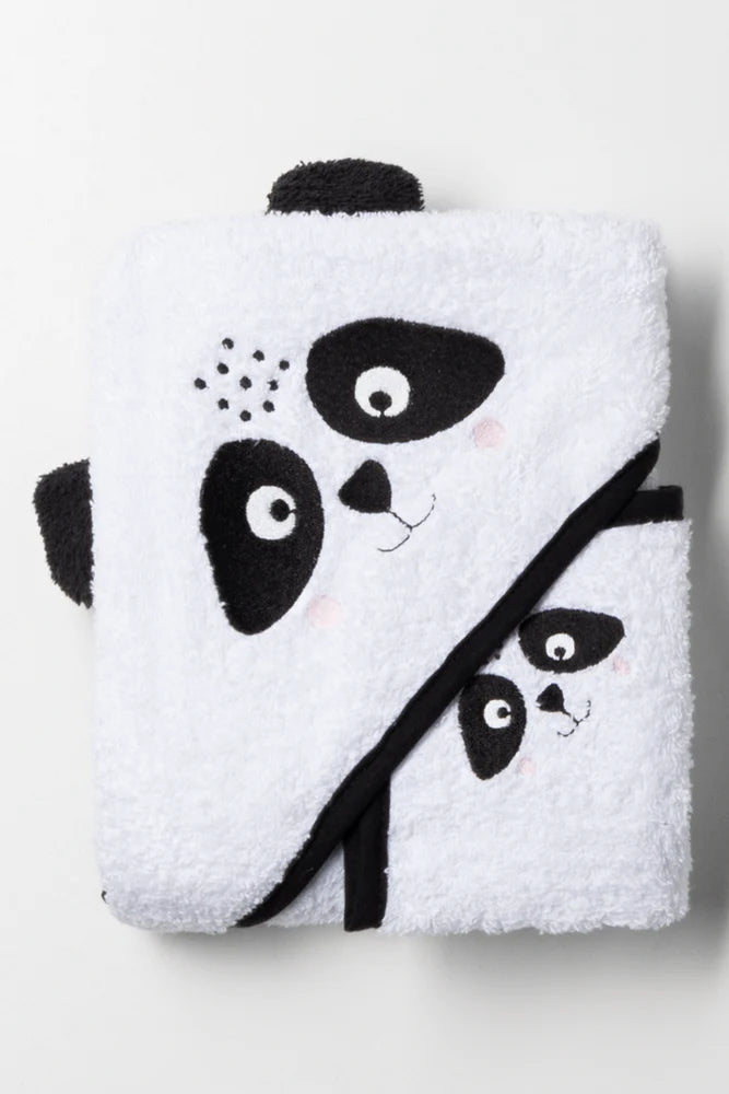 2-delige Panda Handdoekenset Wit
