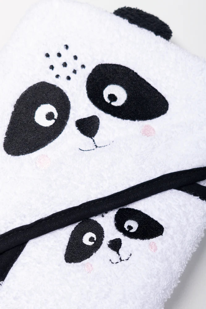 2-delige Panda Handdoekenset Wit