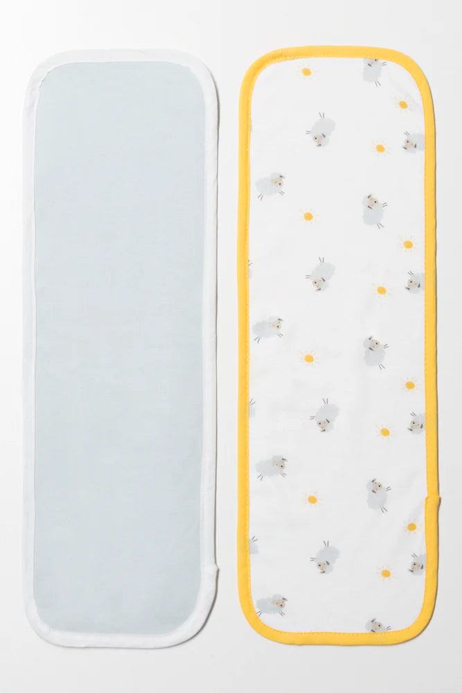 2 Pack Burp Cloths Grey