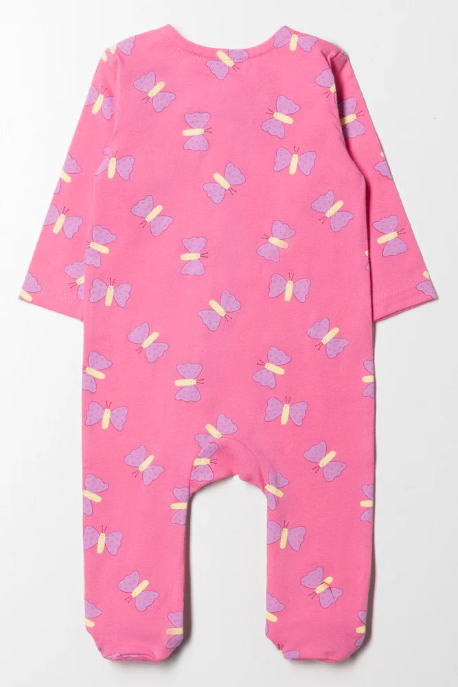 Butterfly Babygrow Pink