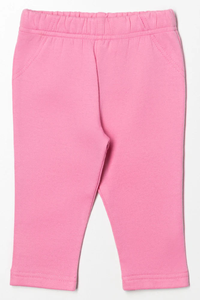 Fleece legging roze