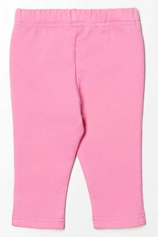 Fleece legging roze