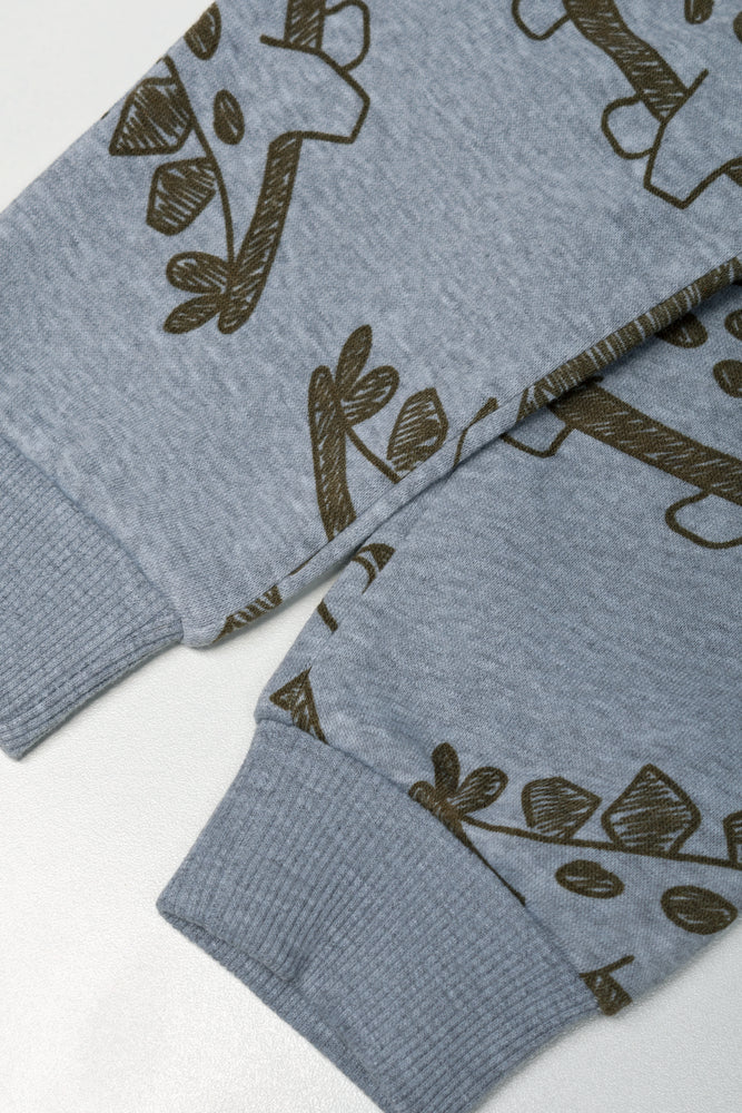 Hooded Dinosaur Tracksuit Grey