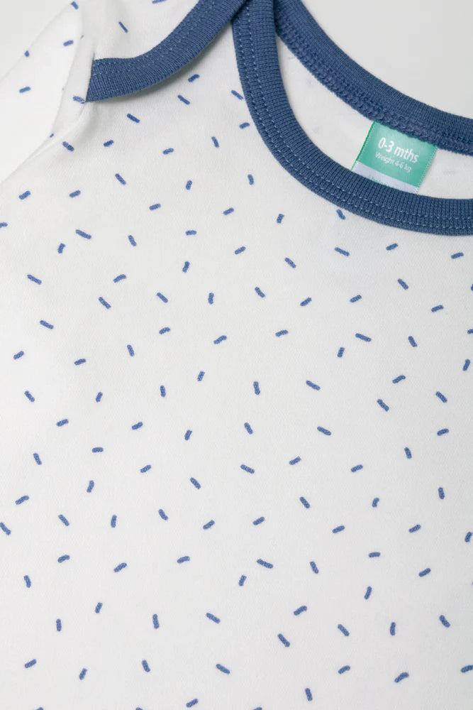 3-pack bodyvesten met lange mouwen, blauw