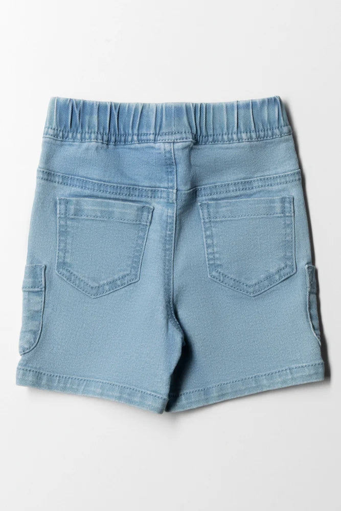 Denim Short With Pockets Blue