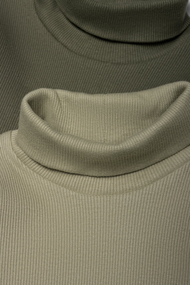 2-pack geribbelde poloshirts groen